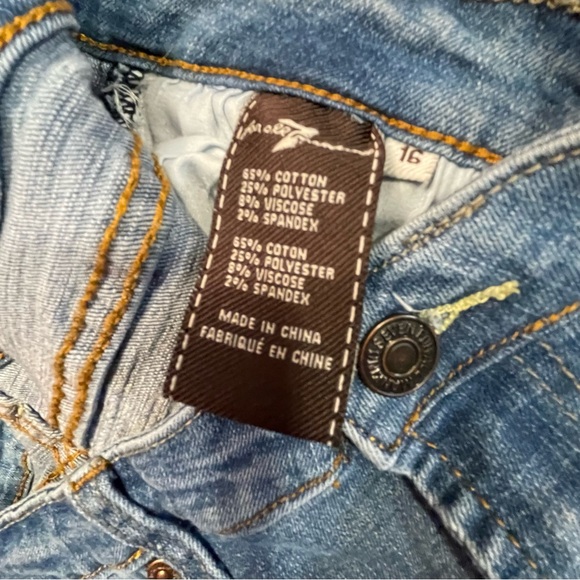 7 For All Mankind Light Blue Distressed Slimmy Jeans - Picture 6 of 8